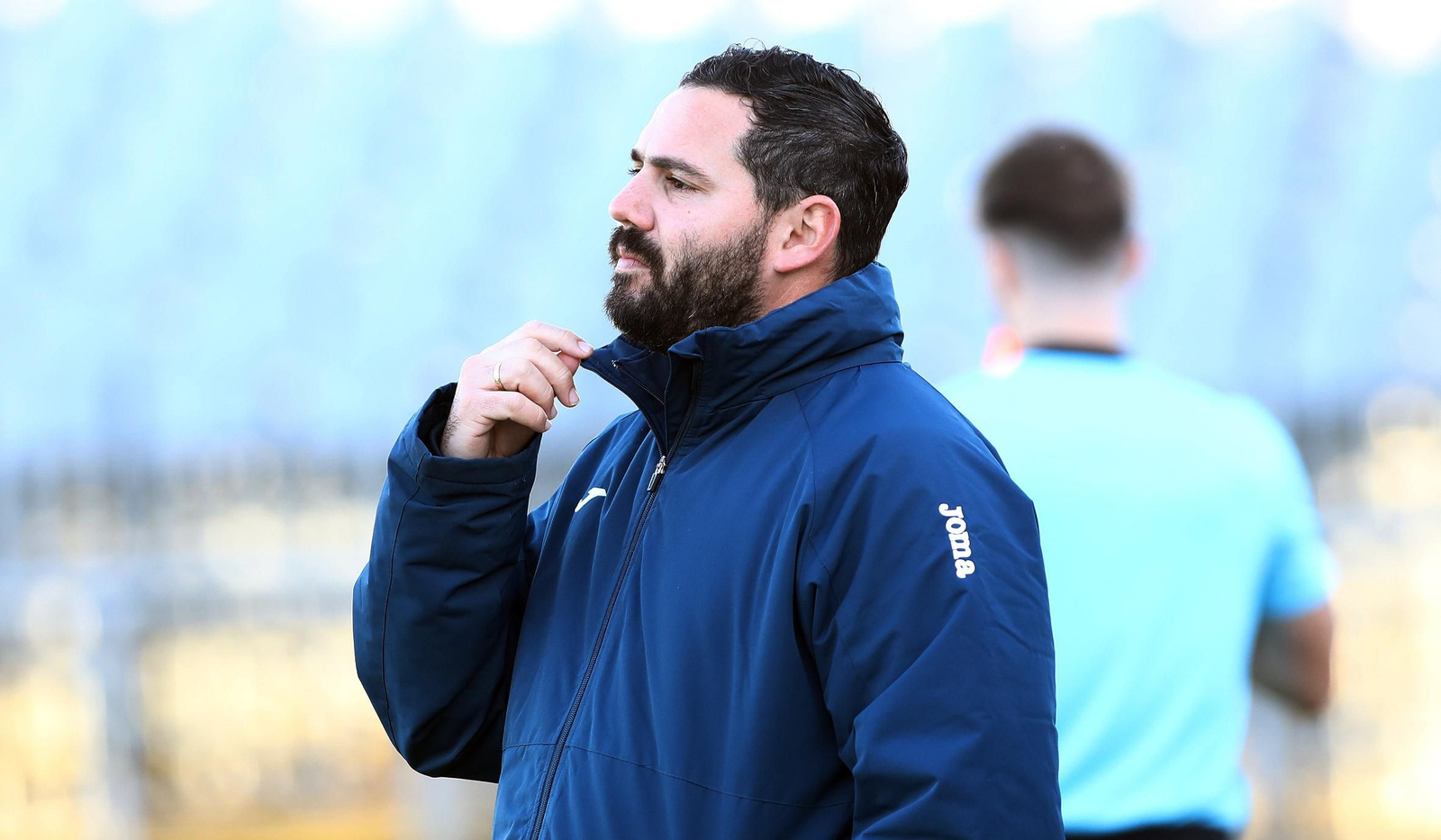 Juanjo Durán, en La Juventud durante el partido contra el Bazán.