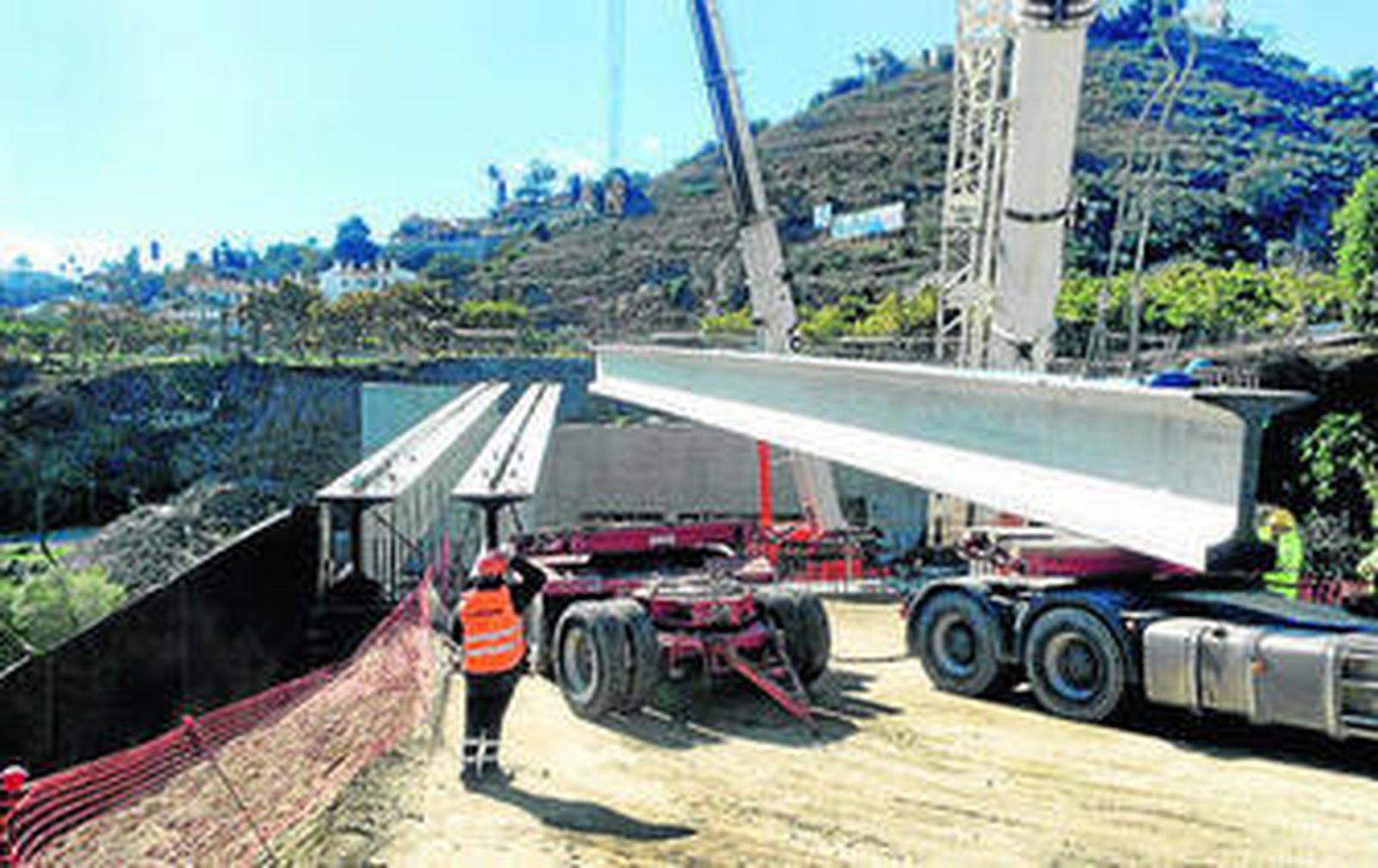 El montaje de las vigas.