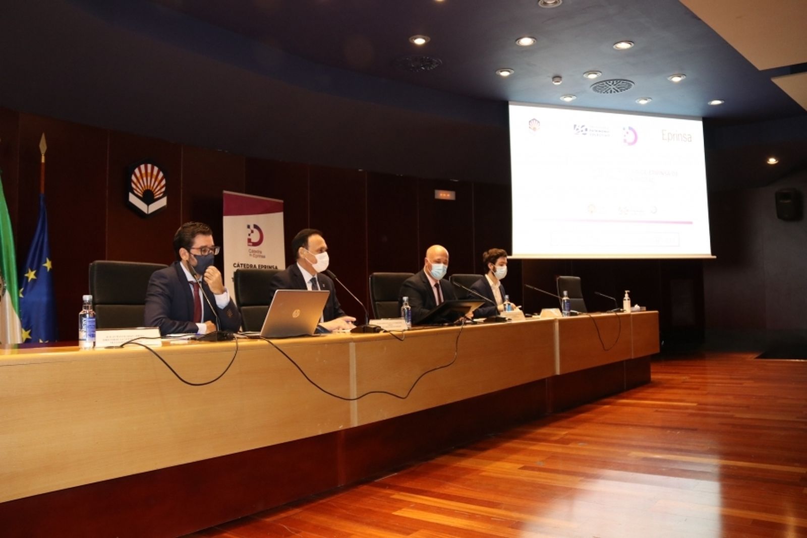 Juan Manuel Díaz, José Carlos Gómez Villamandos, Antonio Ruiz Cruz y Julián Fernández en la UCO.