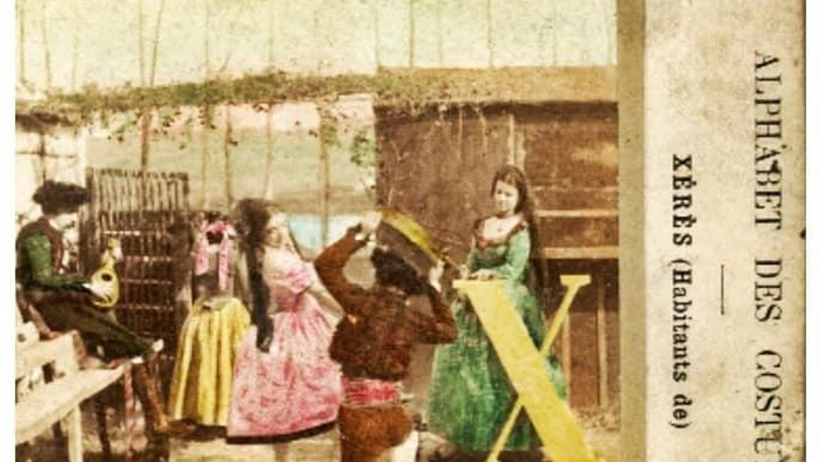 Foto estereoscópica del Alfabeto de costumbres, c. 1859.