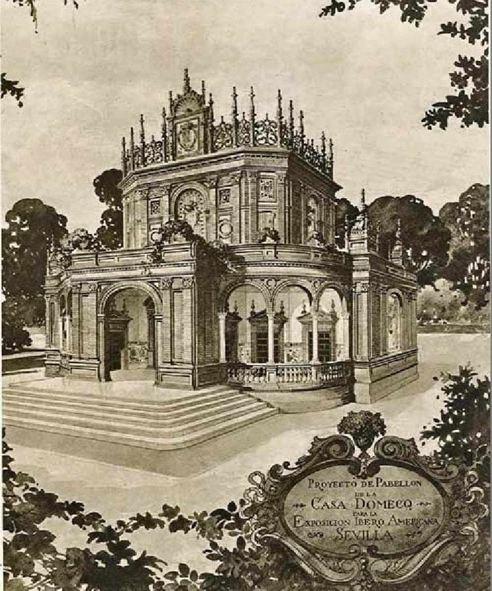 Pabellón de las bodegas Domecq en la Exposición de Sevilla de 1929. Pabellón de las bodegas Domecq en la Exposición de Sevilla de 1929.