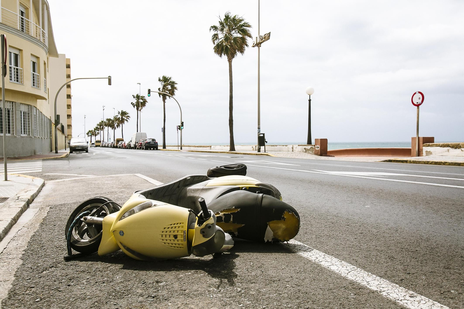 Efectos del temporal de levante en Cádiz