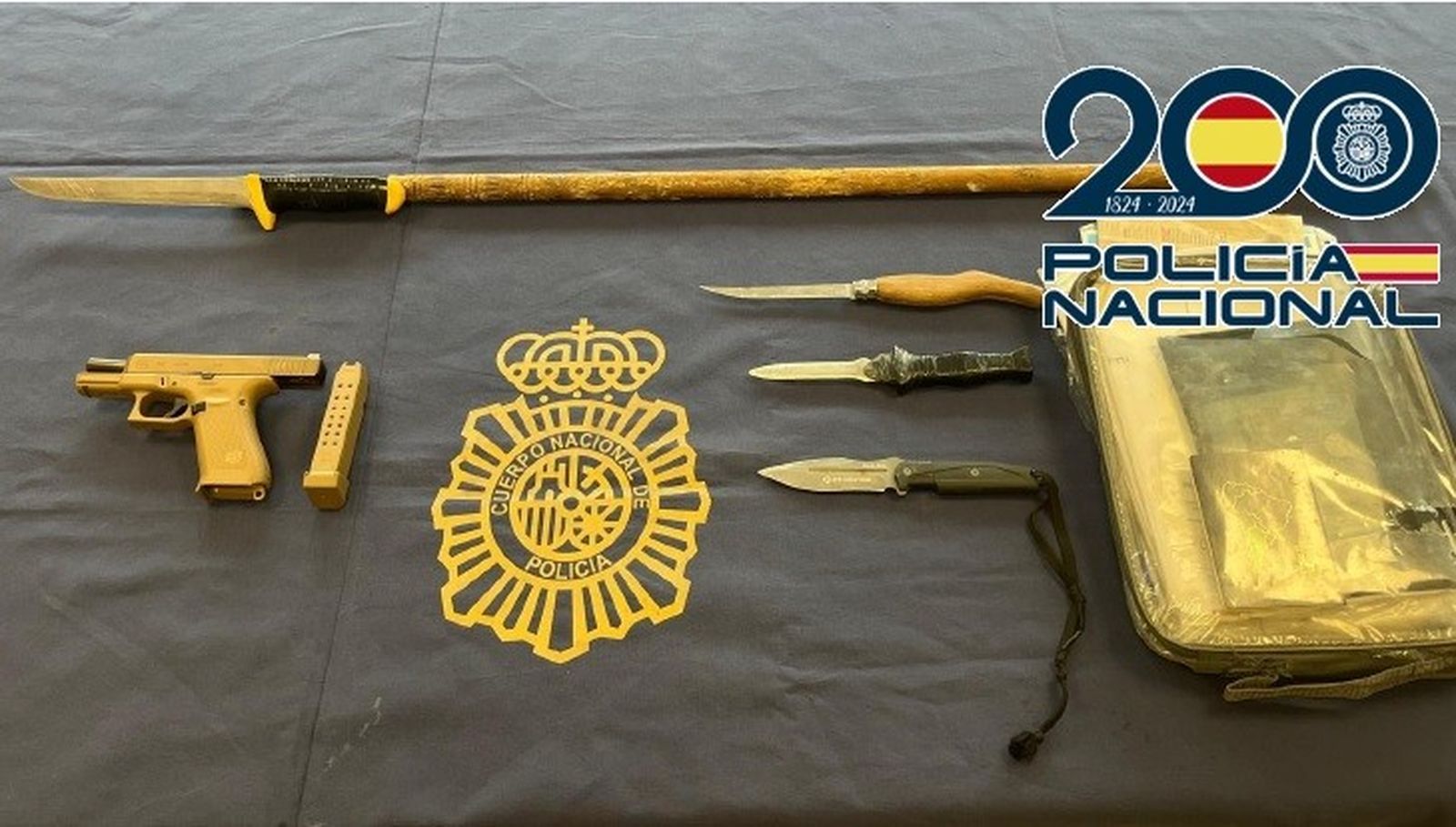 Las armas confiscadas al casero