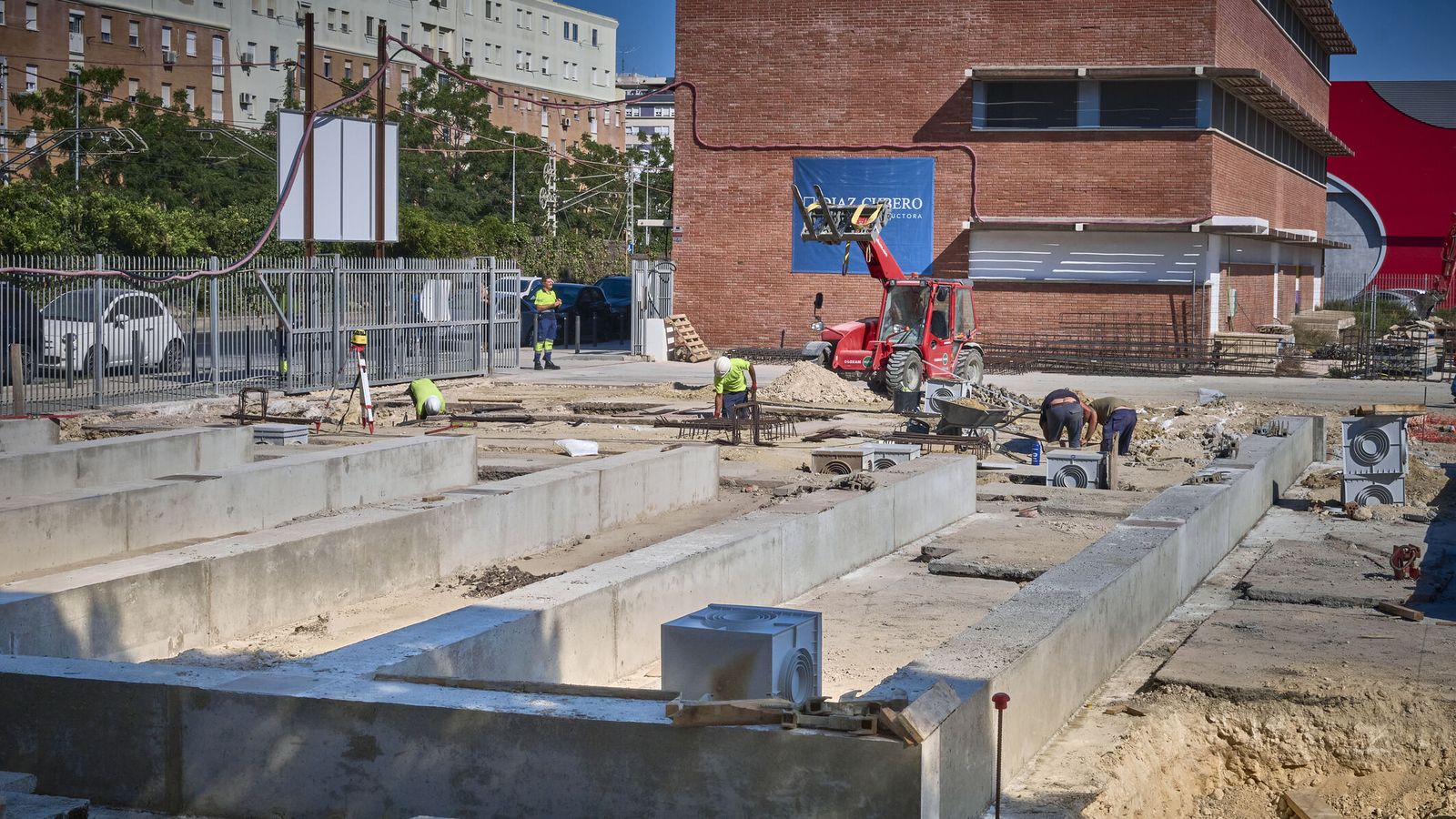 Obras junto a Ibérica Aga el pasado viernes.