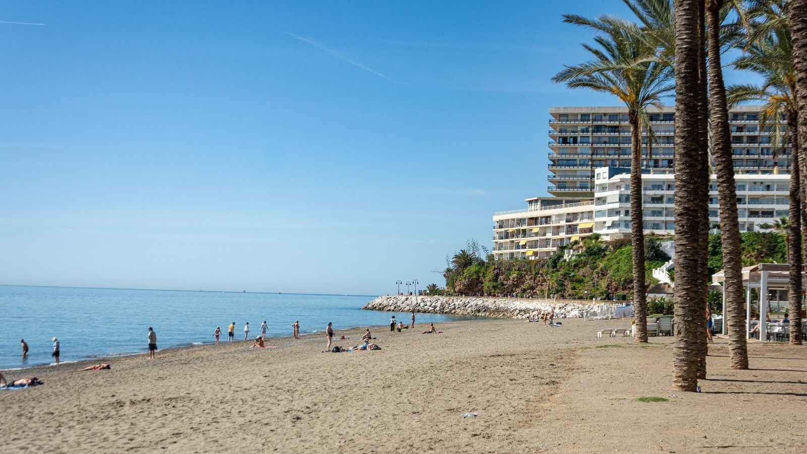 Una playa de Torremolinos.