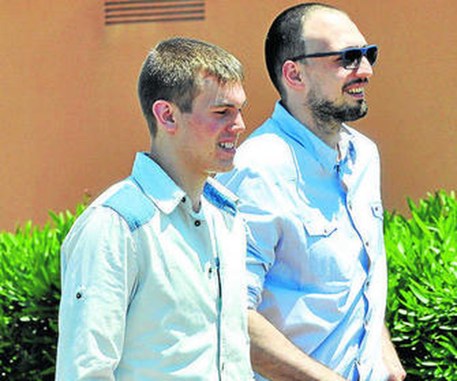 Radicevic y Bogdanovic, en un acto con el Cajasol.