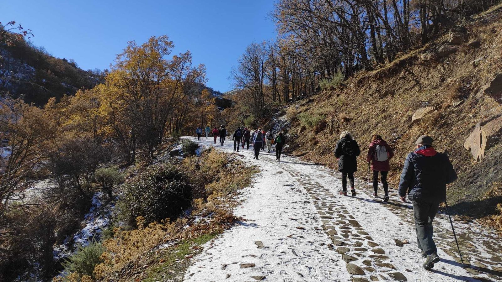 Seguimiento de la ruta por los caminos nevados