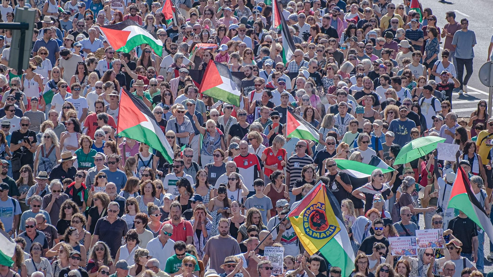 Así fue la multitudinaria manifestación de apoyo a Palestina en Cádiz