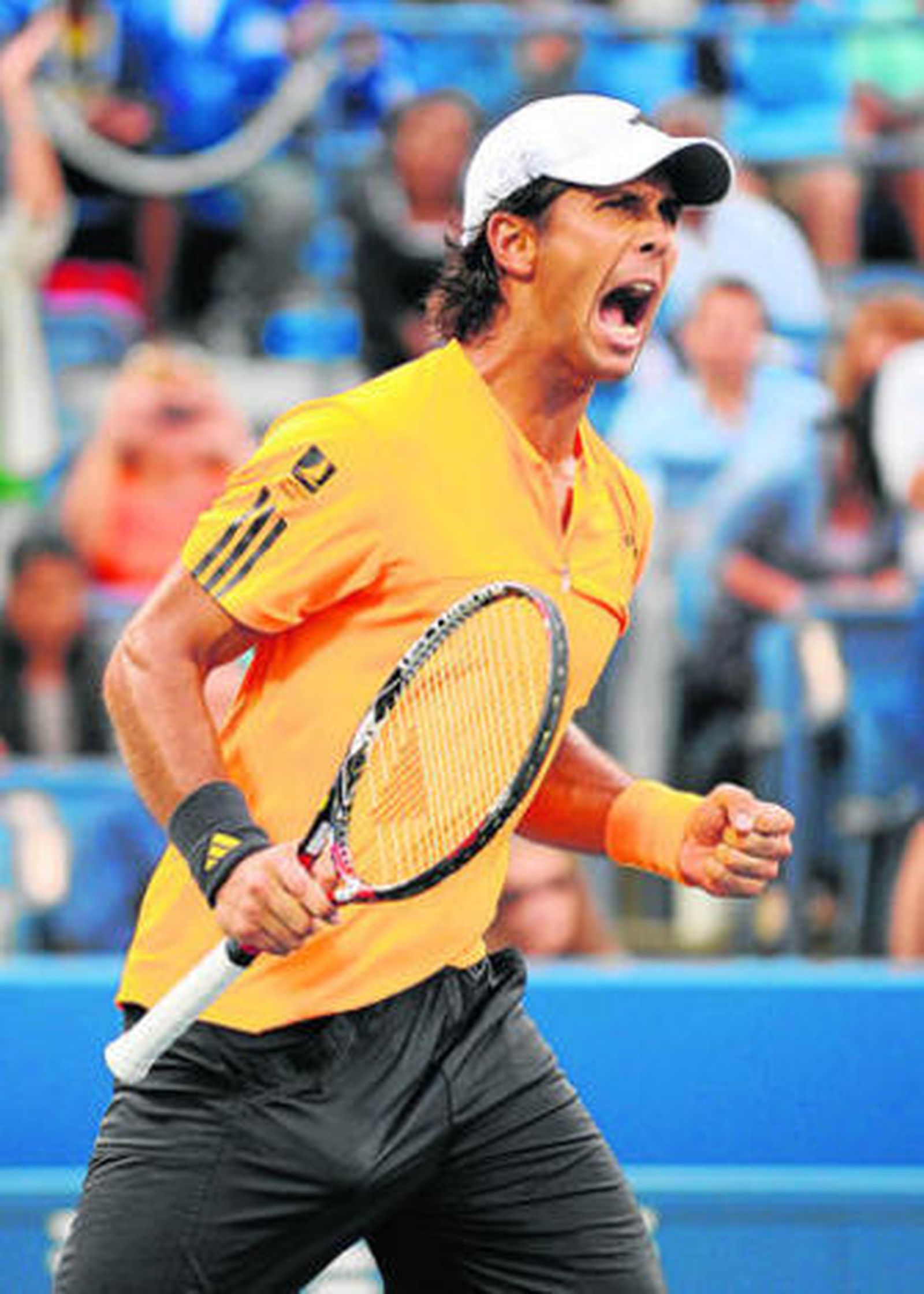 Verdasco celebra con júbilo su victoria ante Isner..
