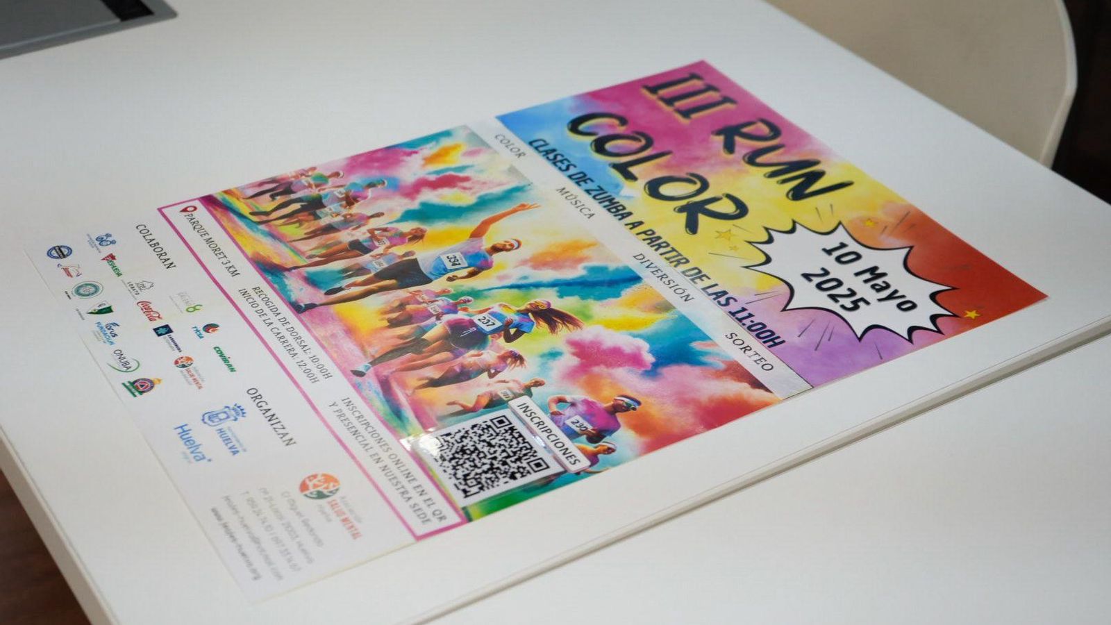 Cartel informativo de la III Run Color de Huelva este 10 de mayo.
