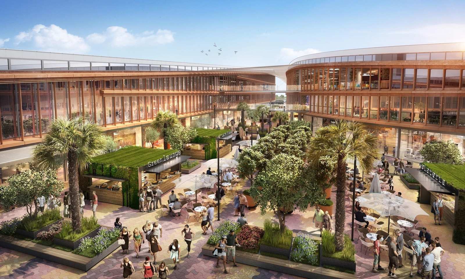 Simulación del centro comercial Torre Sevilla.