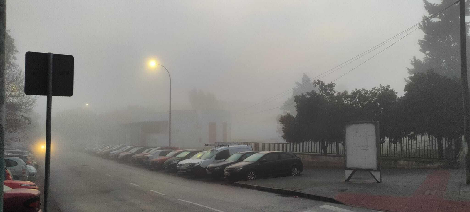 Niebla esta mañana, en La Granja.