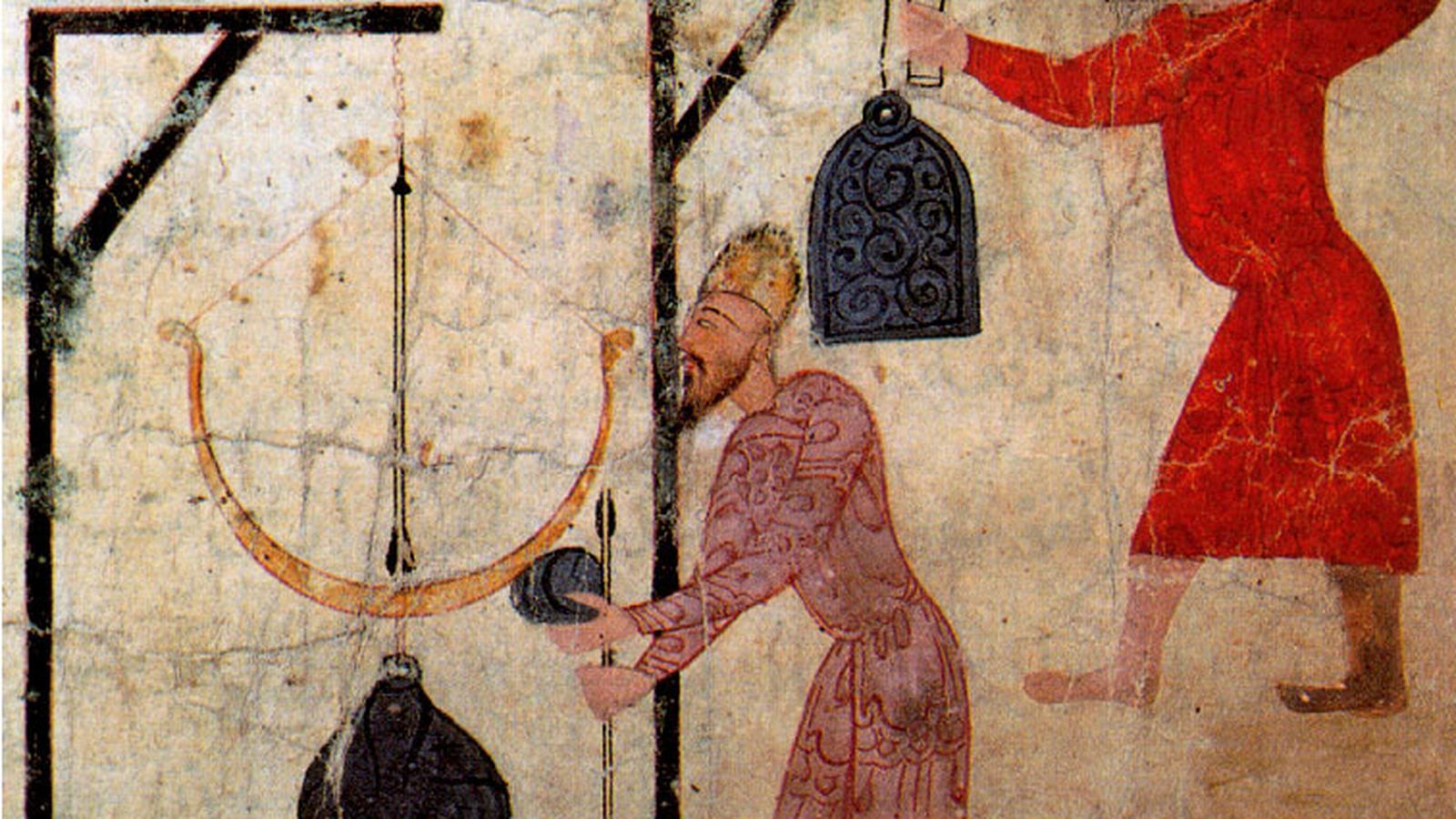 Comerciantes musulmanes pesando sus mercancías (siglos XI-XII) (Museo de Arte Islámico de El Cairo).