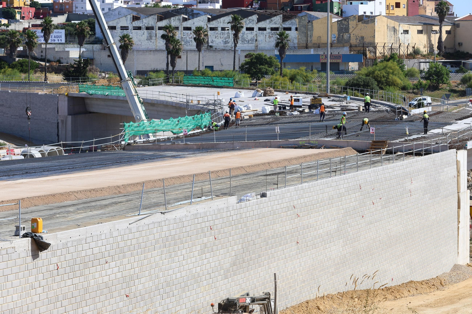 Fotos del estado de las obras del Acceso Sur a Algeciras en Los Pastores