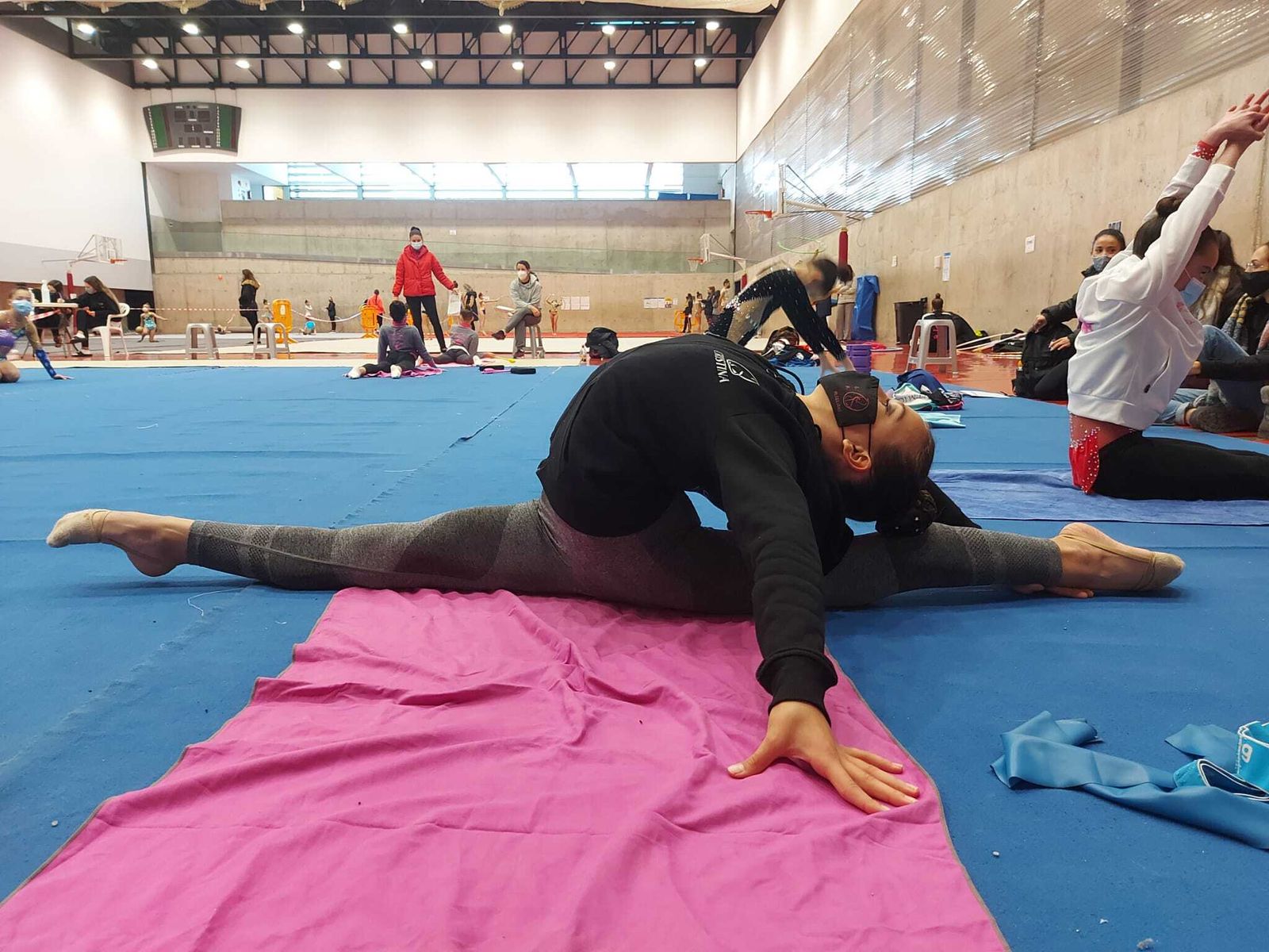 Cristina Bersabé, durante el calentamiento