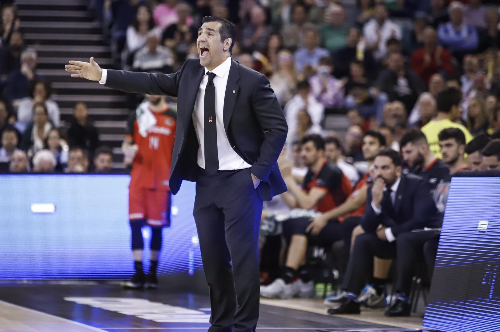 Pin, durante el partido de este sábado