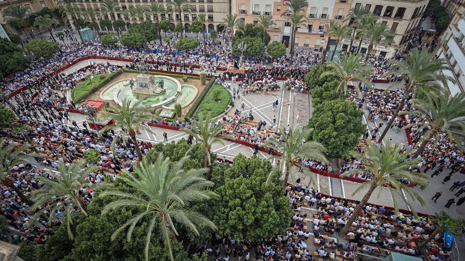 Una vista cenital de la Plaza de la Arenal.