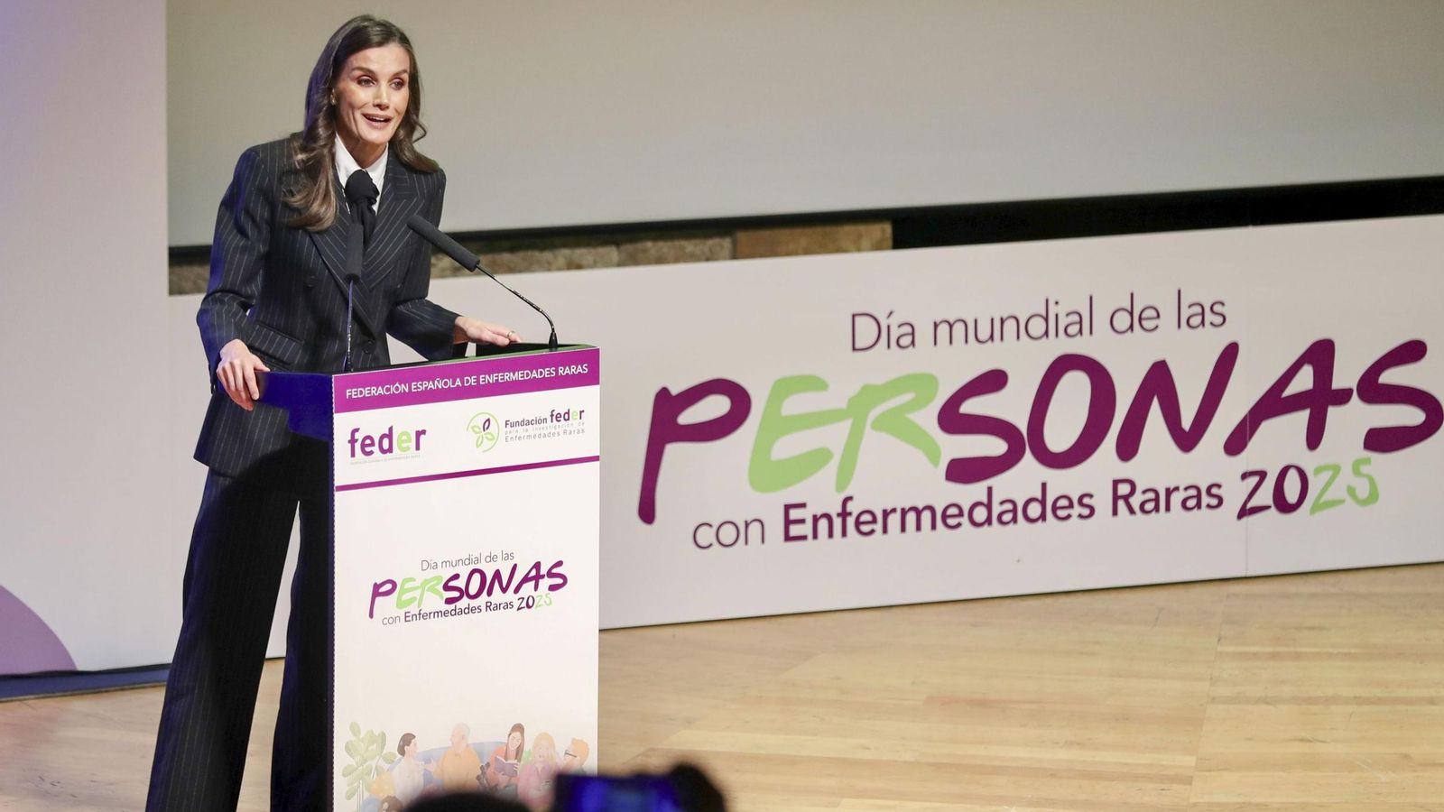 Doña Letizia en su discurso con el que reclamaba más financiación y un mejor acceso a medicamentos para enfermedades raras