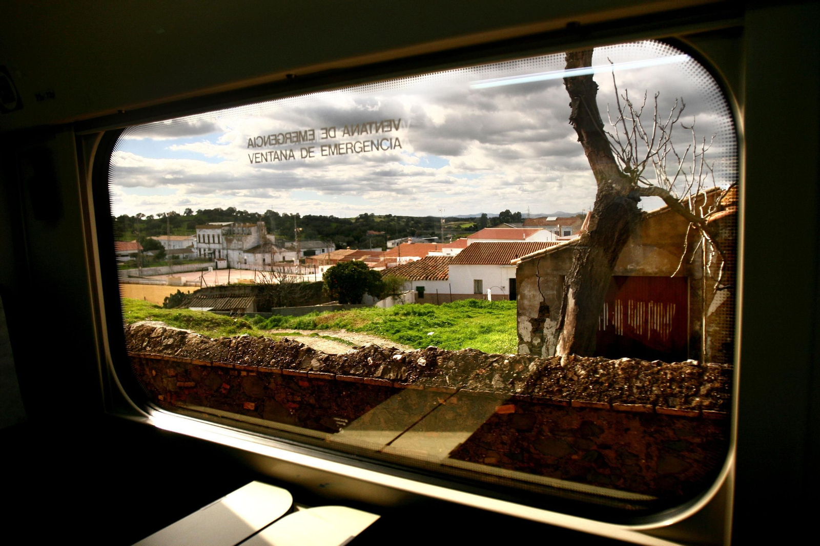 Vista desde el tren Huelva Zafra.