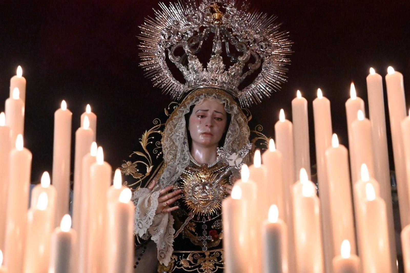 Las imágenes de la hermandad del Perdón en la iglesia de San Roque este Miércoles Santo