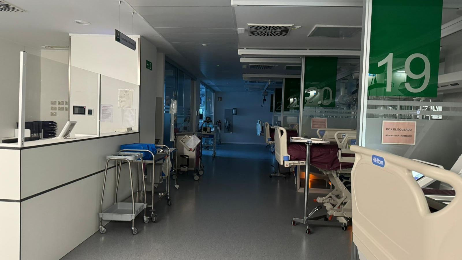 Estado en el que se encuentra la UCI del Hospital Doctor Muñoz Cariñanos, sin pacientes.