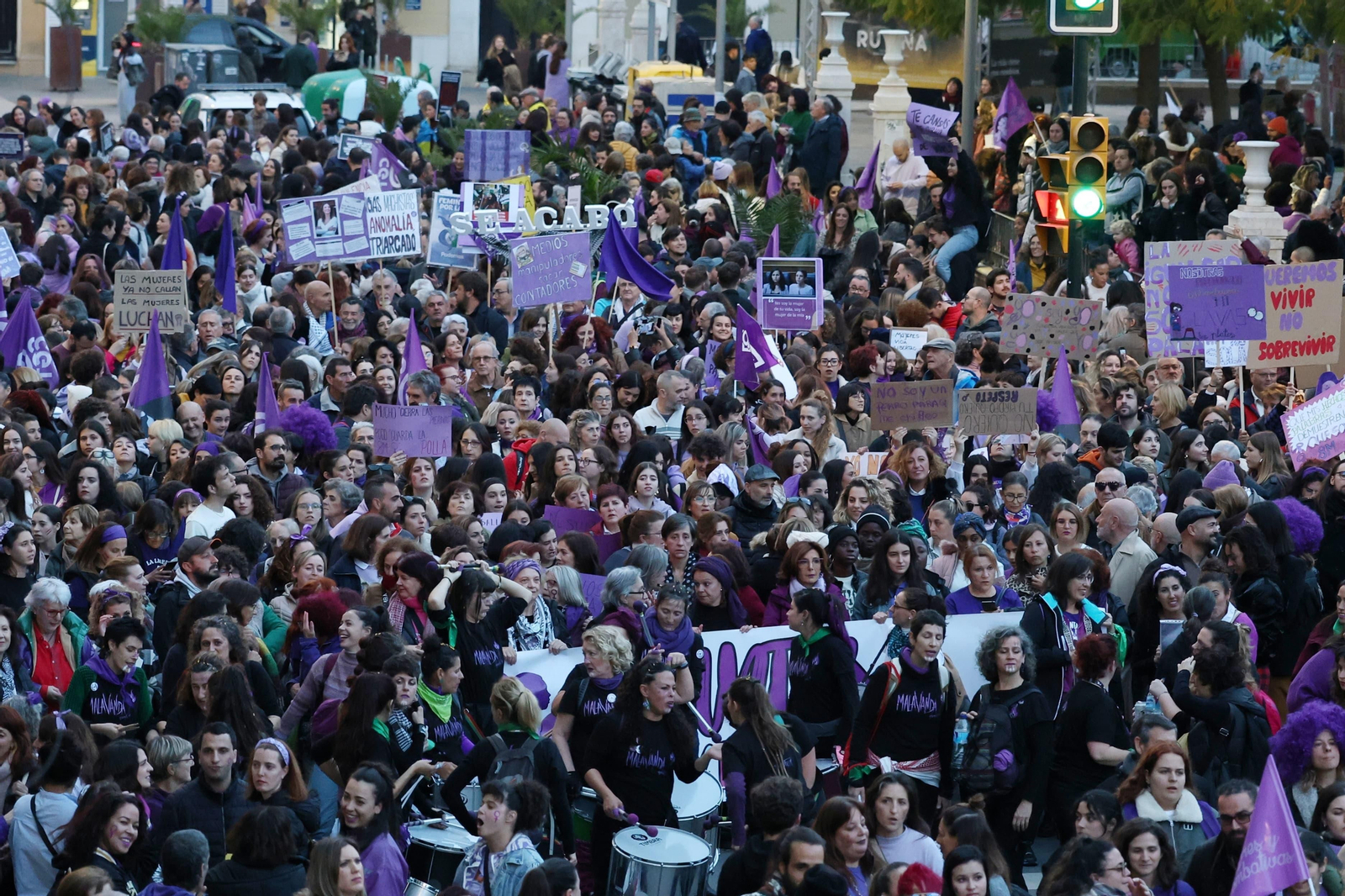La manifestación del 8-M en Málaga, en fotos