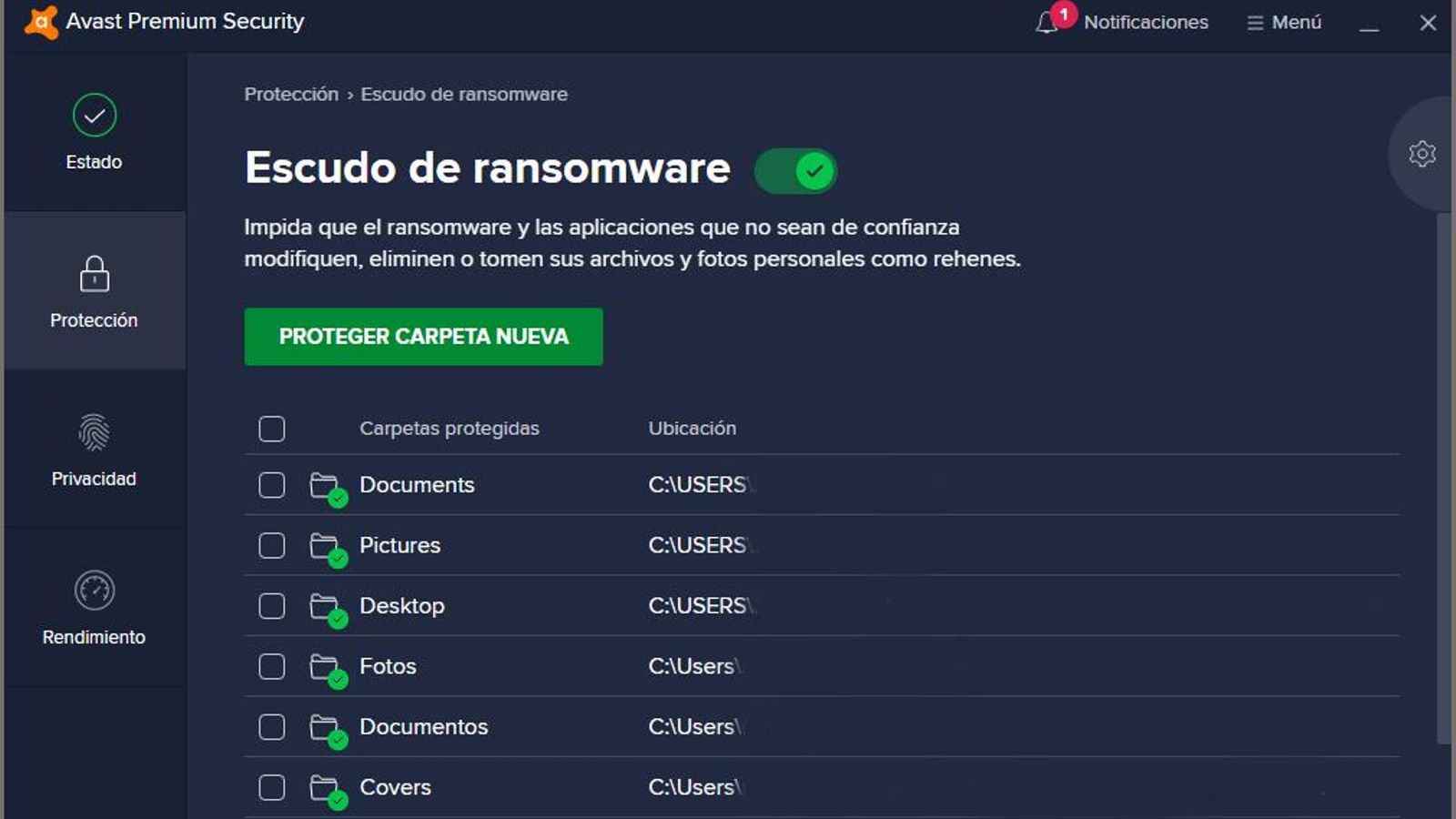 Imágenes del antivirus Avast Premium Security