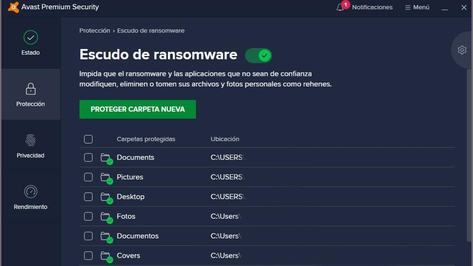 Imágenes del antivirus Avast Premium Security