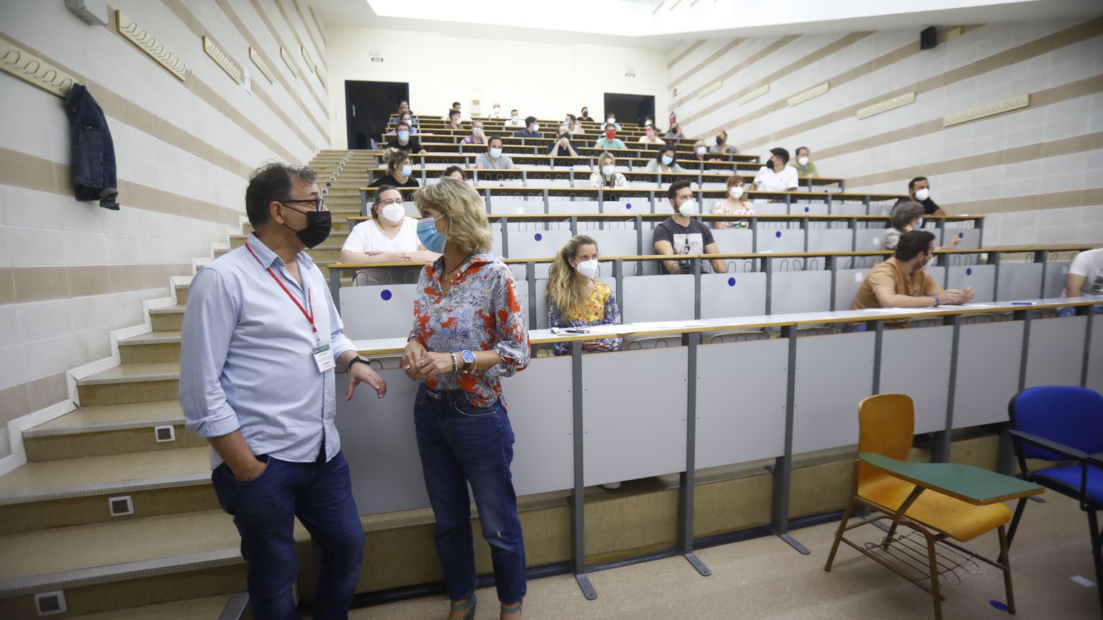 La delegada de Educación, Inmaculada Troncoso, en Rabanales.