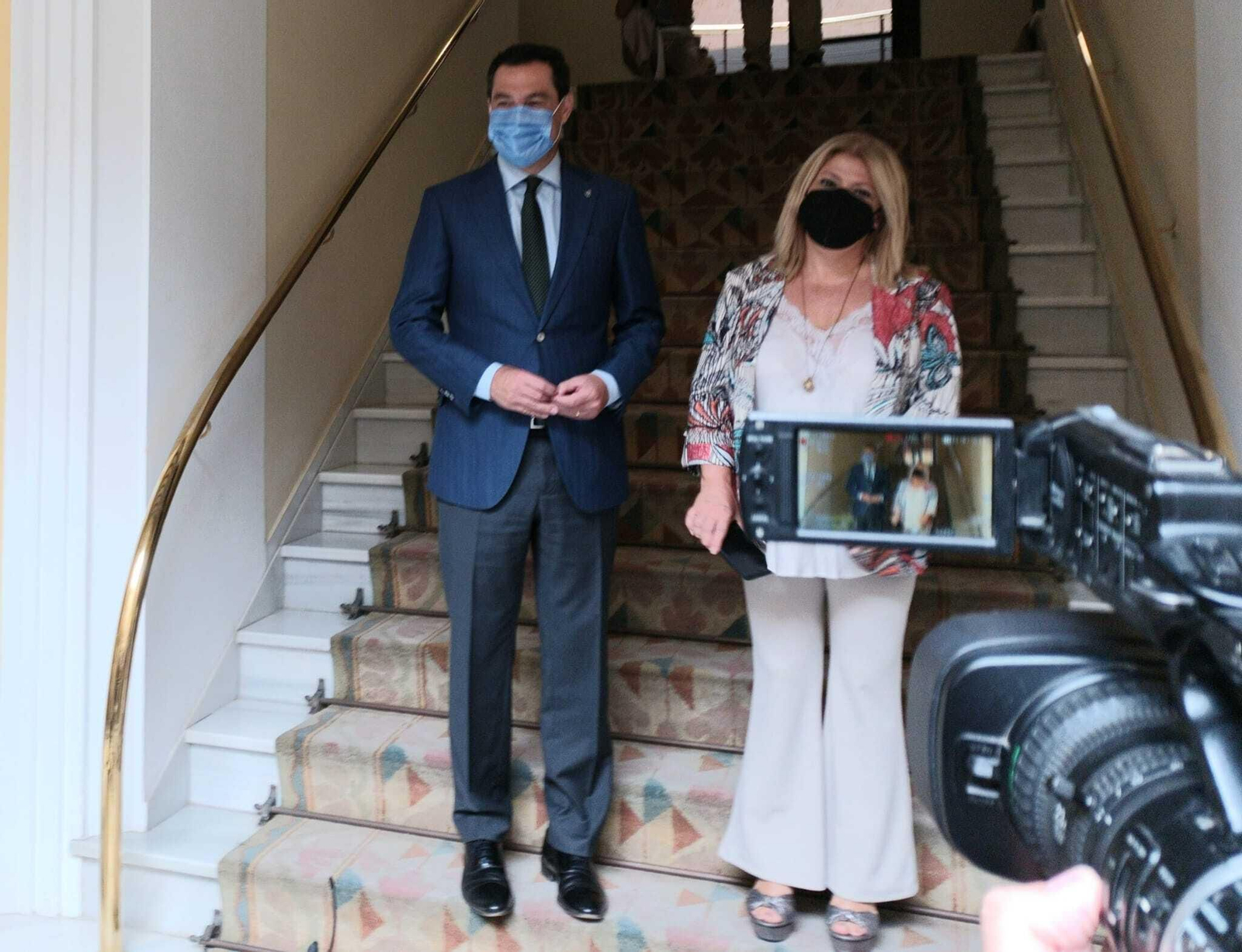 Juanma Moreno y Mamen Sánchez, en el Ayuntamiento de Jerez el pasado mes de septiembre.