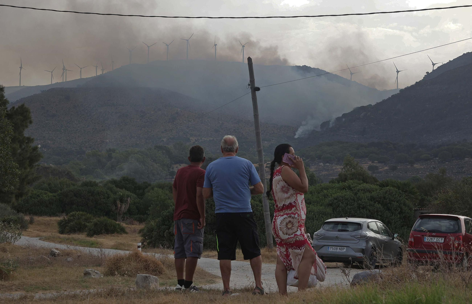 Fotos del incendio forestal de Torre de la Peña en Tarifa
