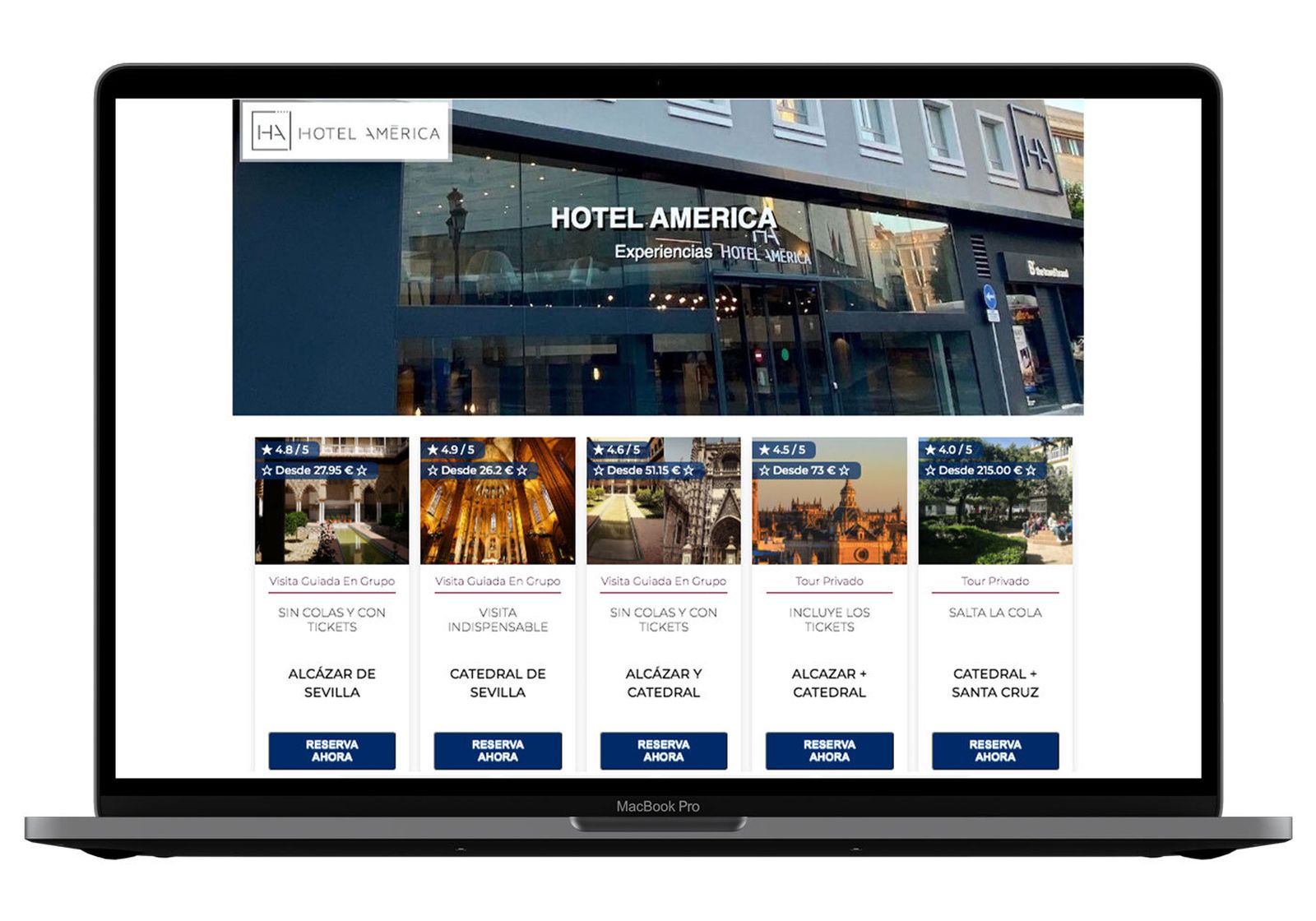 Imagen de la interfaz de la plataforma online de Turify Hospitality