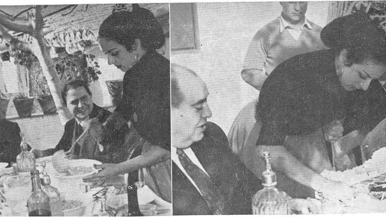 Lola Flores repartiendo la Olla y los Piononos