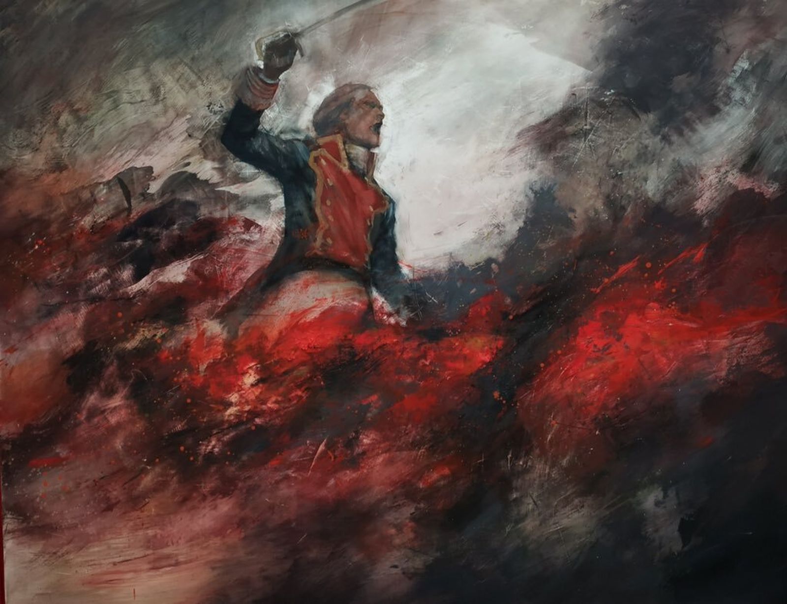 Uno de los cuadros de Daniel Parra inspirados en Trafalgar de Galdós.