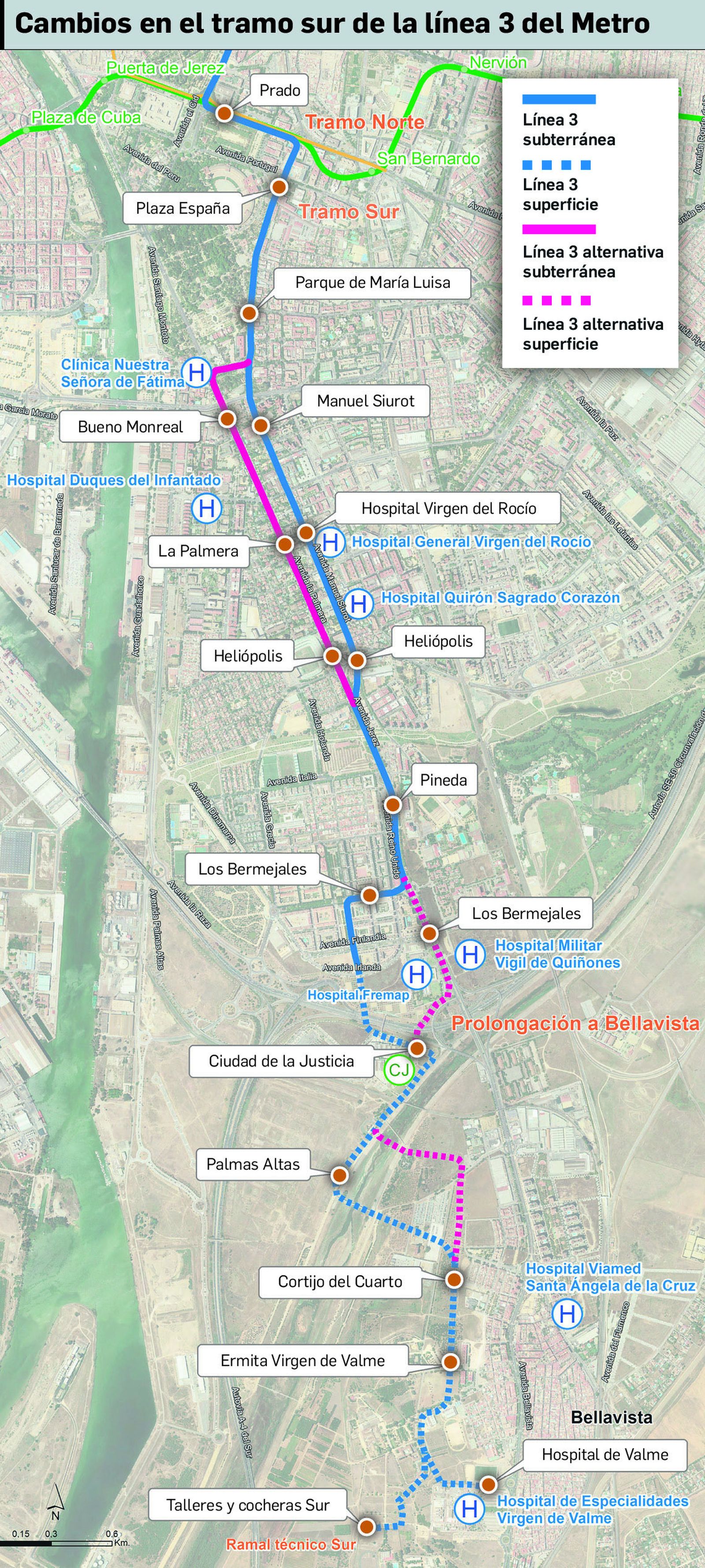 Los cambios en la línea 3 que plantea Fomento de la Junta.