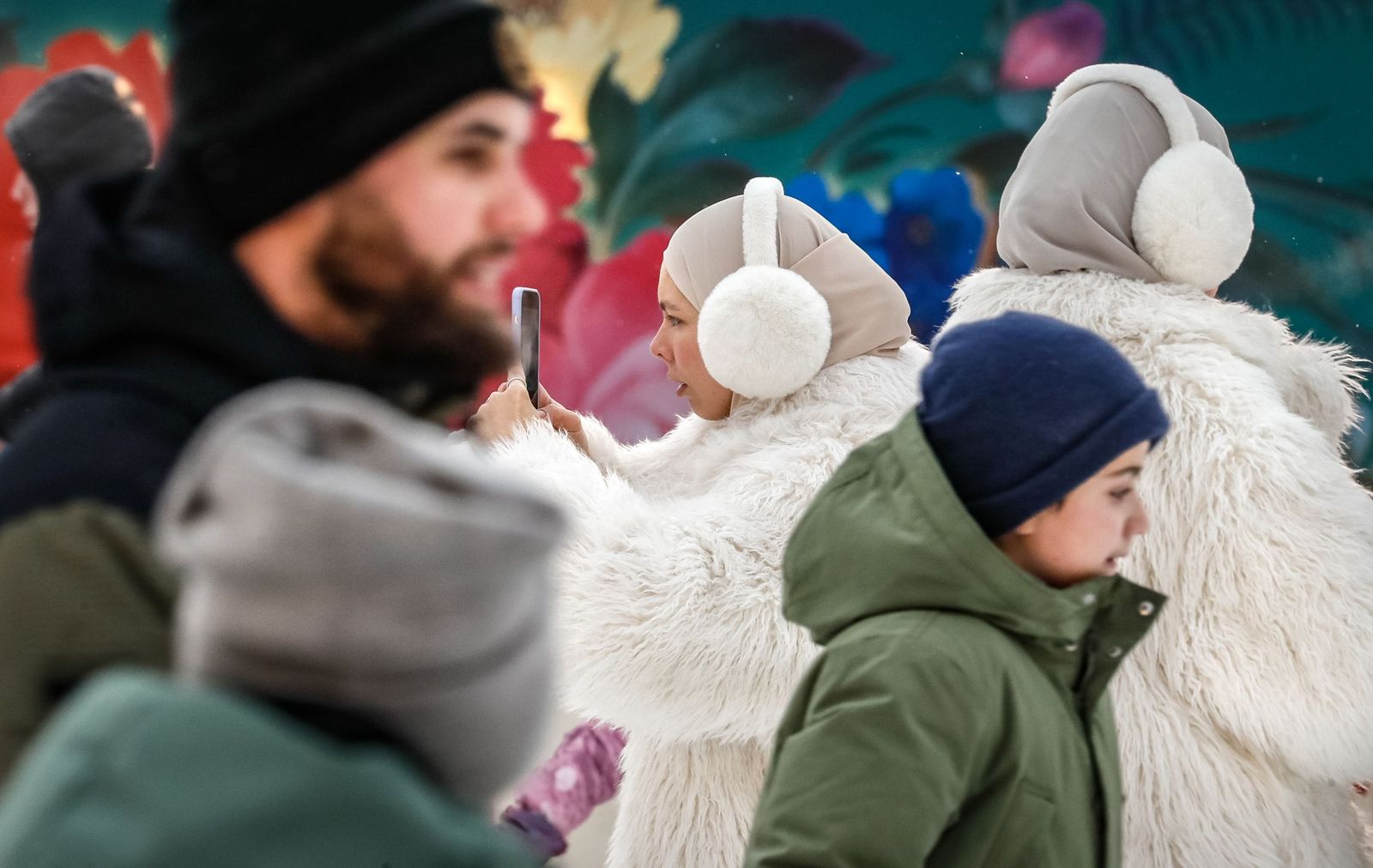 Nieve, Navidad, decoración, hielo y frío en Moscú