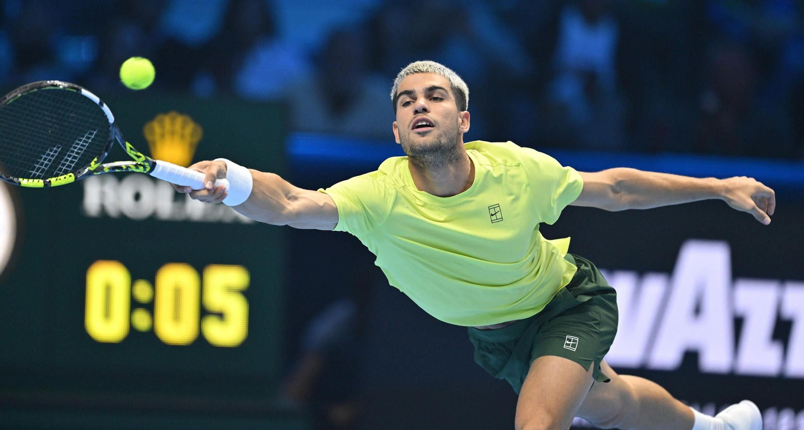 Carlos Alcaraz durante el partido. Carlos Alcaraz durante el partido.