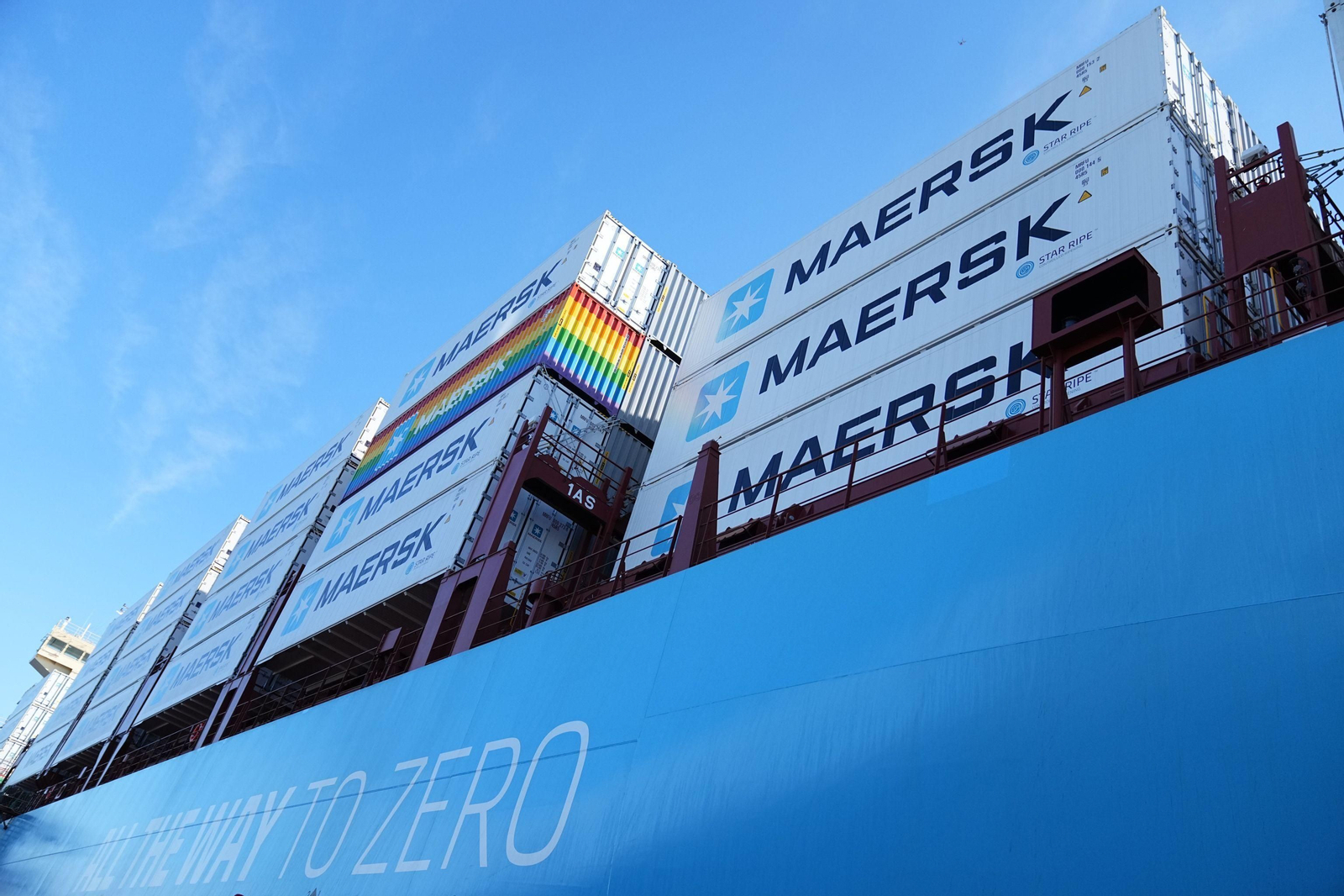 El 'Laura Maersk', primer buque de la compañía danesa impulsado por metanol, presentado el pasado septiembre.