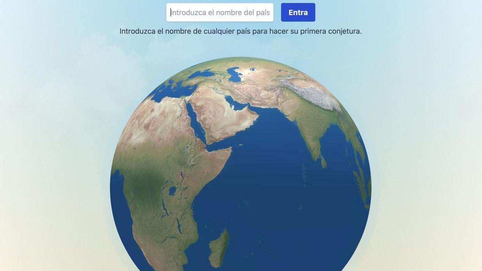 Pantalla de inicio de 'Globe'