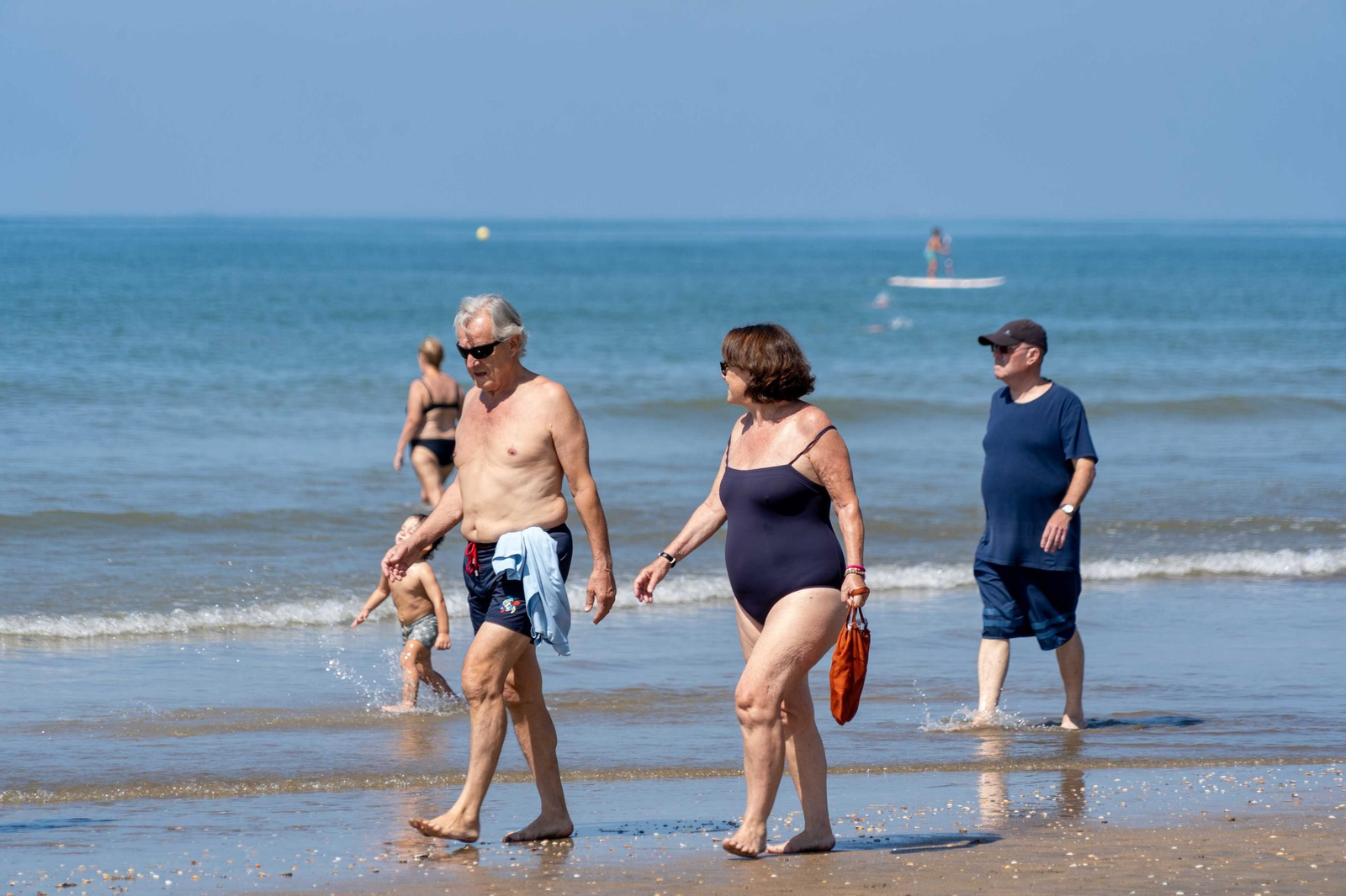 Ambiente de las playas de Punta Umbría la mañana del sábado 9 de agosto