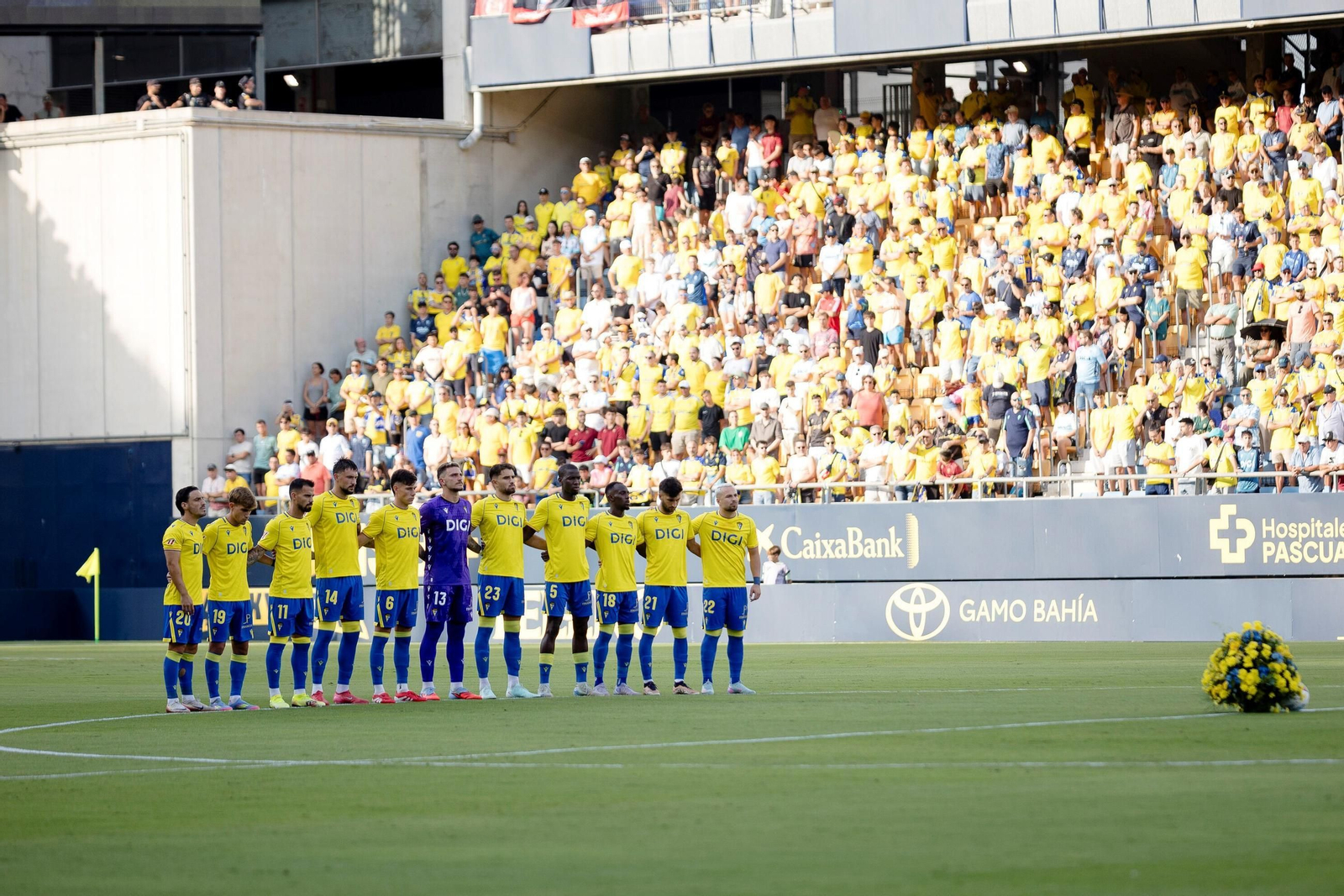 Formación inicial del Cádiz en el partido contra el Mirandés