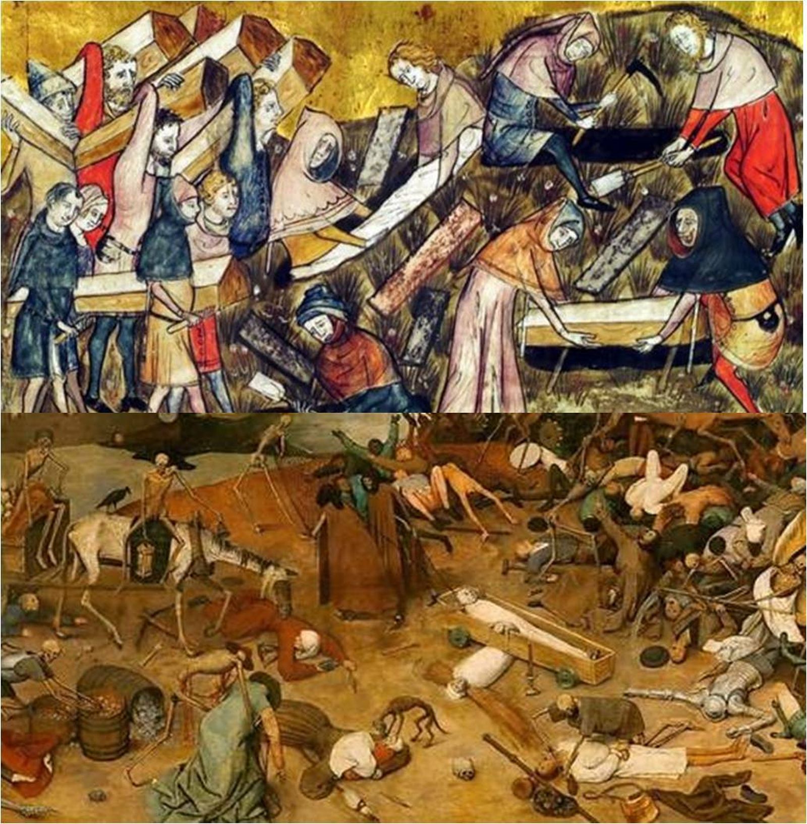 Escenas de de la peste negra del siglo XIV.