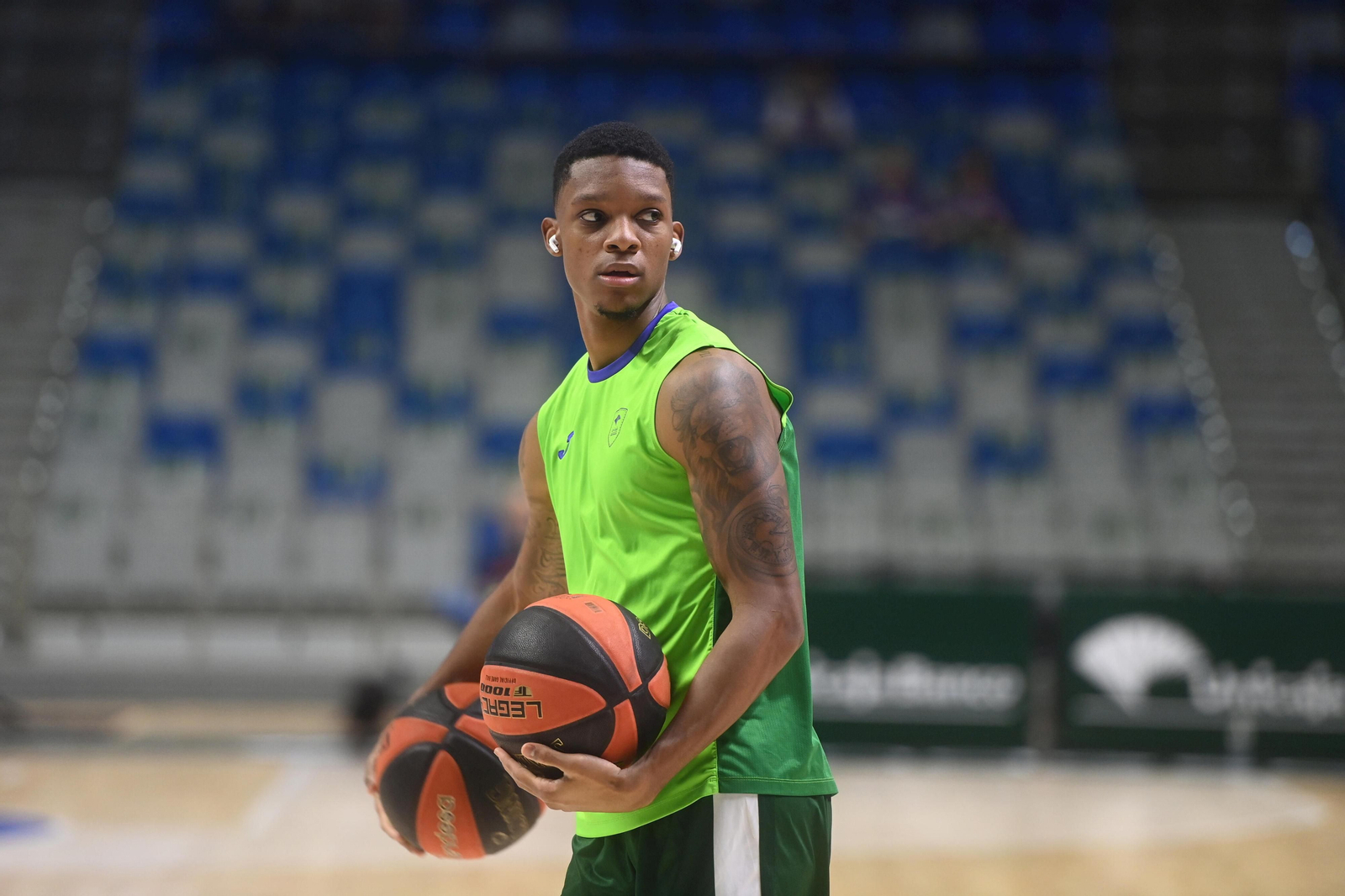 Tyson Carter, en un calentamiento.