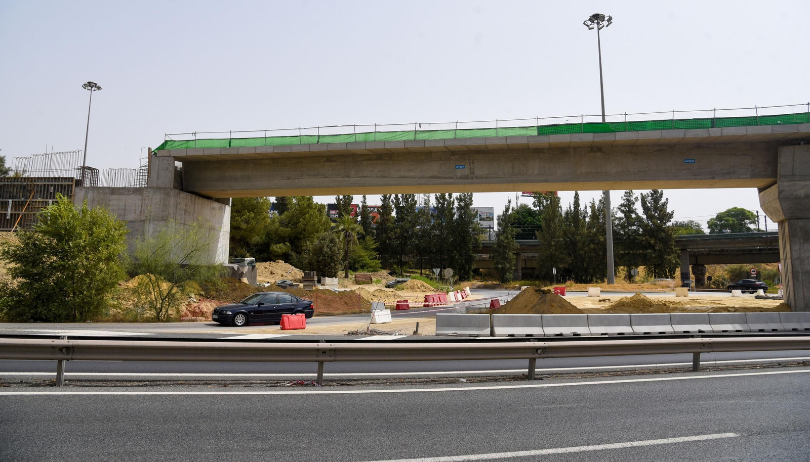 Así están las obras del carril Bus VAO del Aljarafe central