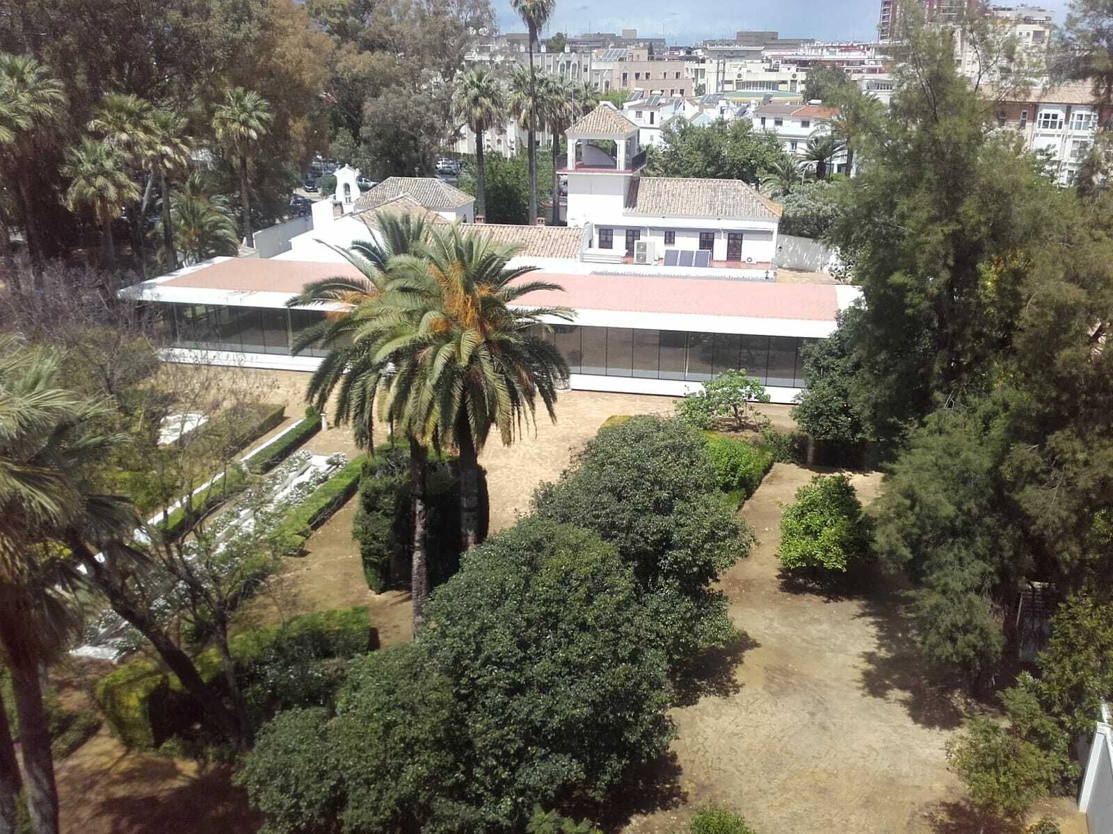 El salón de celebraciones Huerta de las Palmeras está pegado a las viviendas de Palmera Parque.