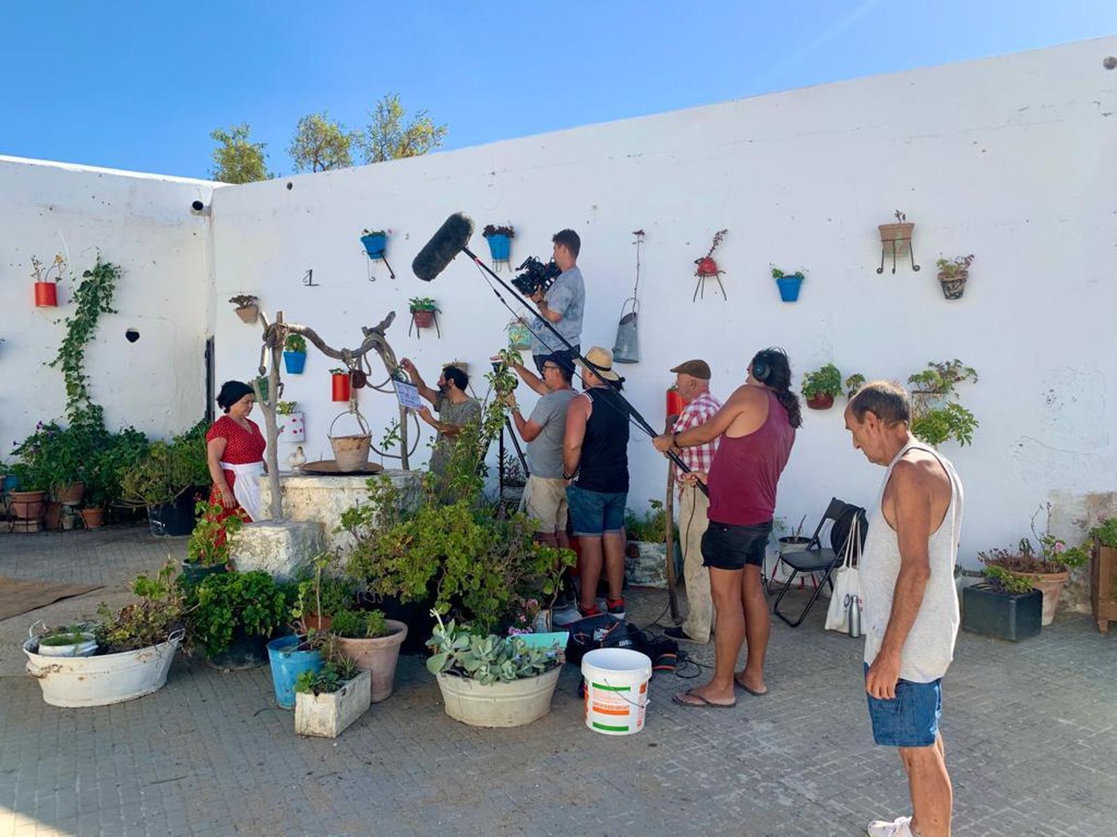 Un momento del rodaje del cortometraje ‘El pozo’.