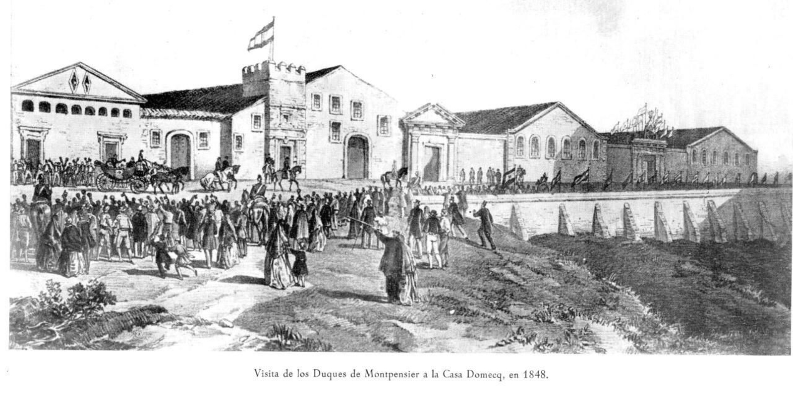 Visita de los duques de Montpensier a las bodegas Domecq, 1848. Visita de los duques de Montpensier a las bodegas Domecq, 1848.