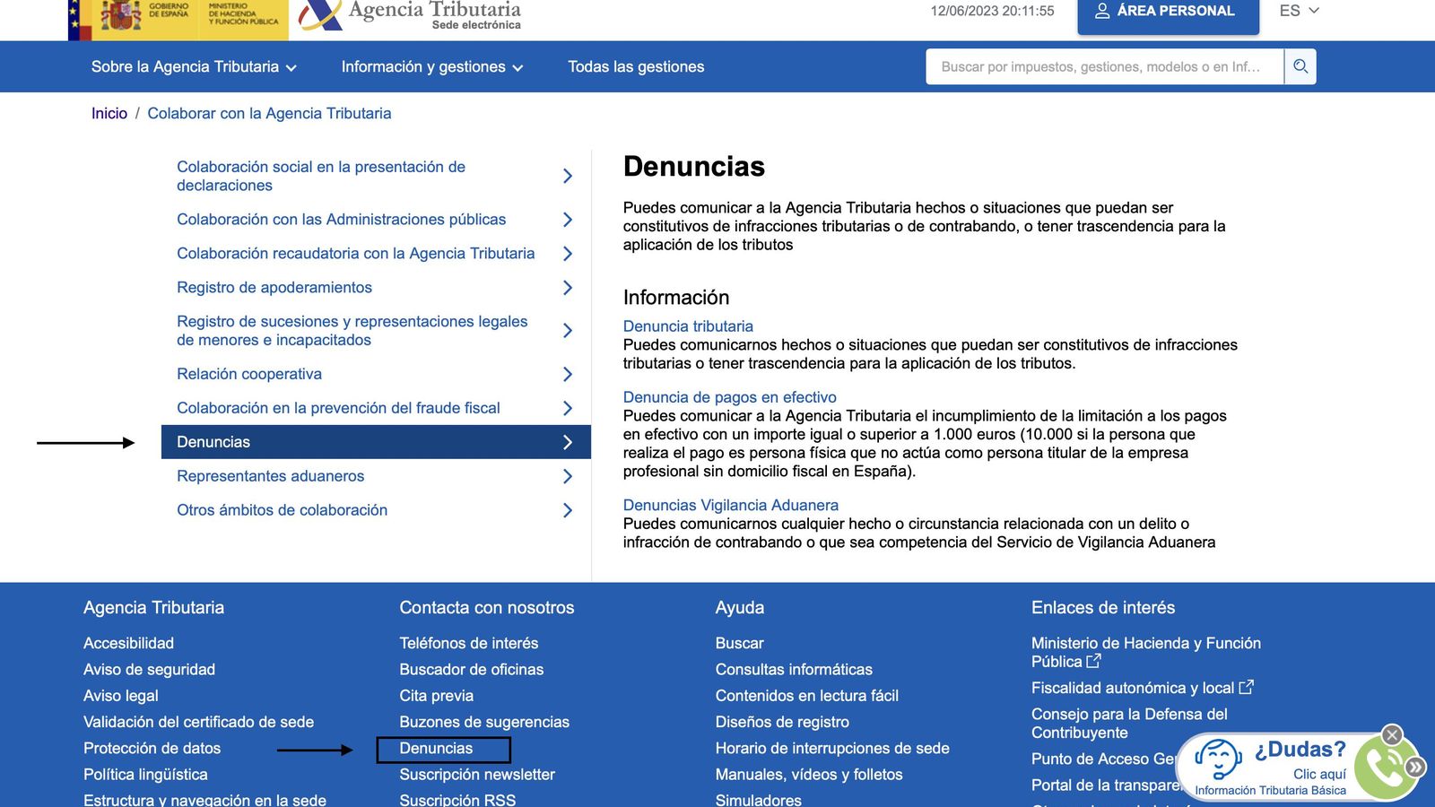Página web de la Agencia Tributaria
