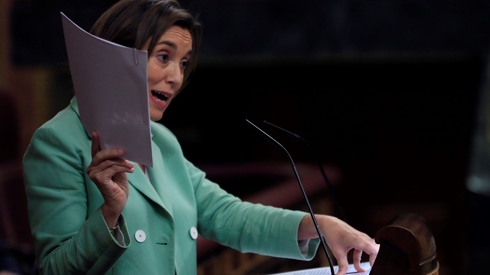 Cuca Gamarra durante el pleno.