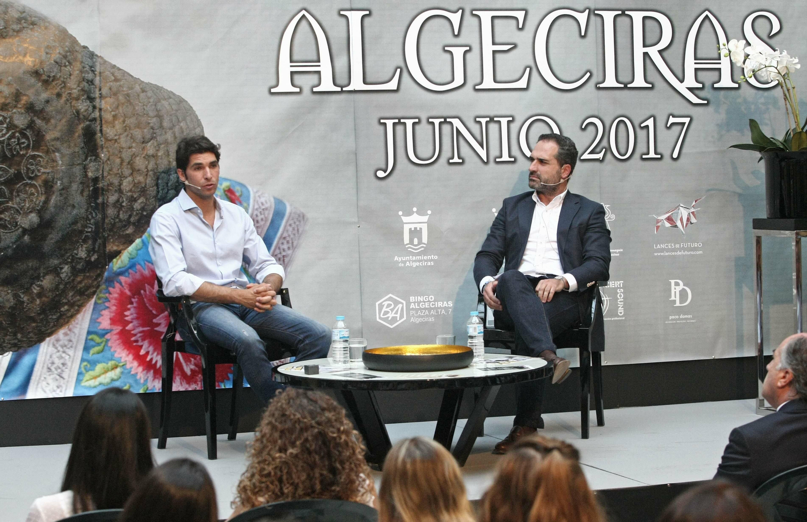 José Manuel Laza y Cayetano Rivera, en las Jornadas Taurinas de 2017.